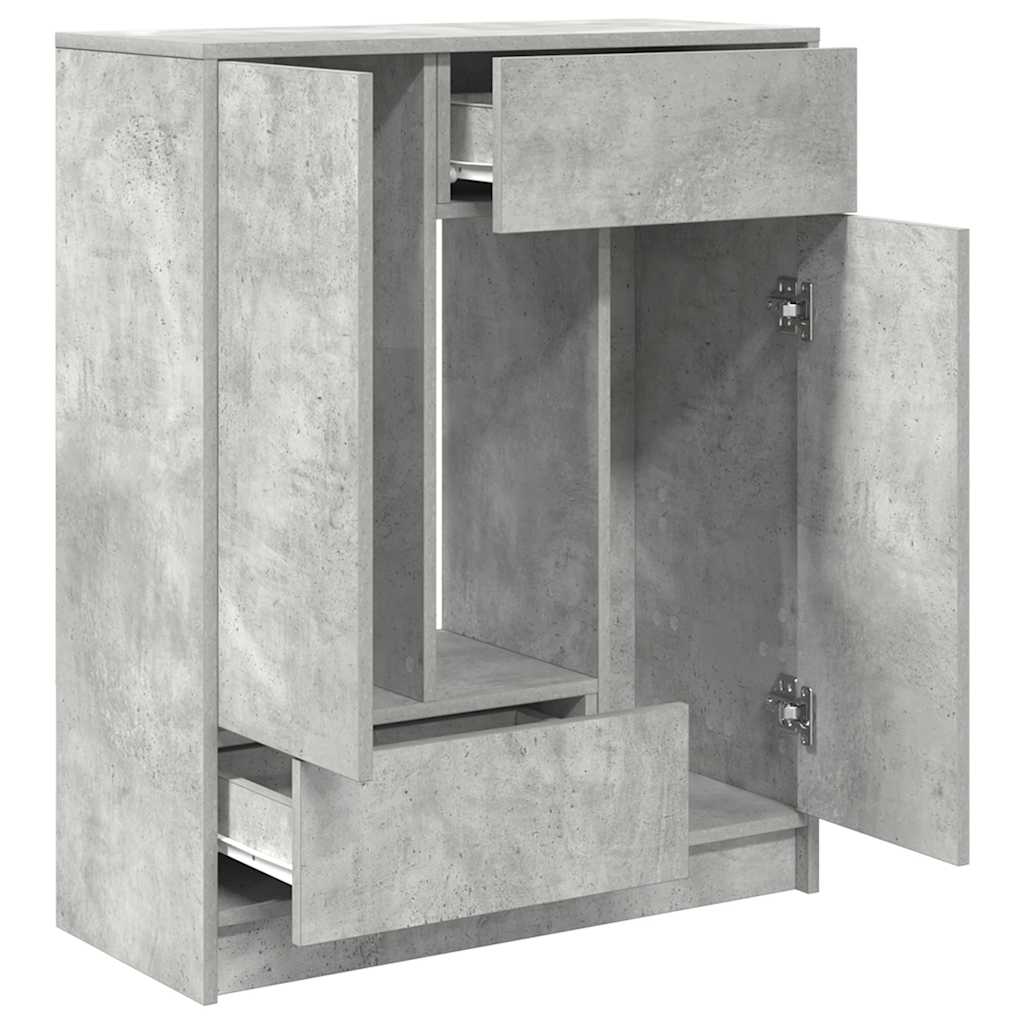 Sideboard with Drawers and Doors Concrete Grey 73x31x90 cm