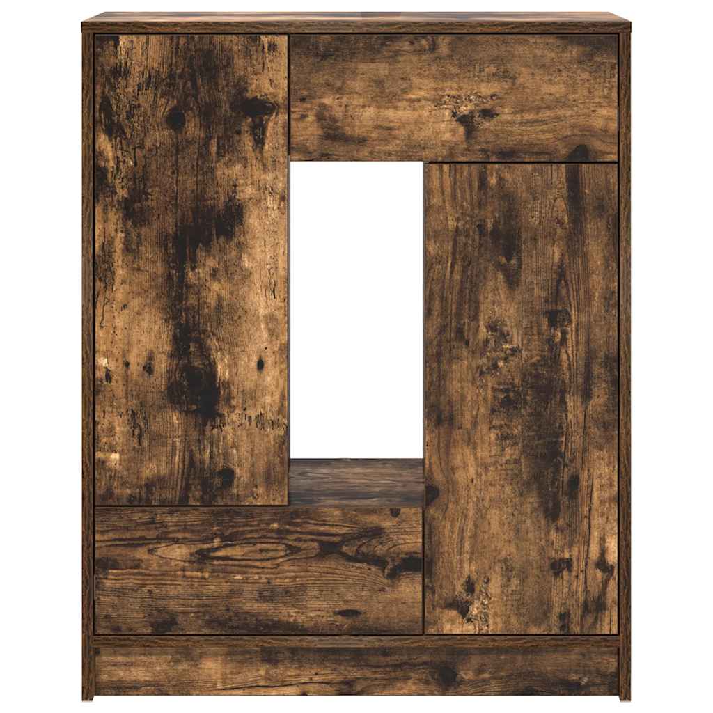 Sideboard with Drawers and Doors Smoked Oak 73x31x90 cm