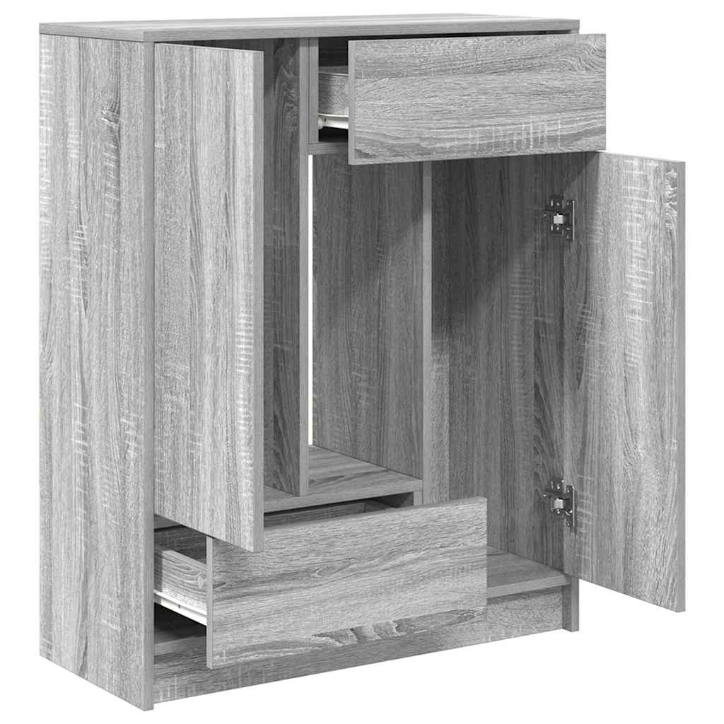 Sideboard with Drawers and Doors Grey Sonoma 73x31x90 cm