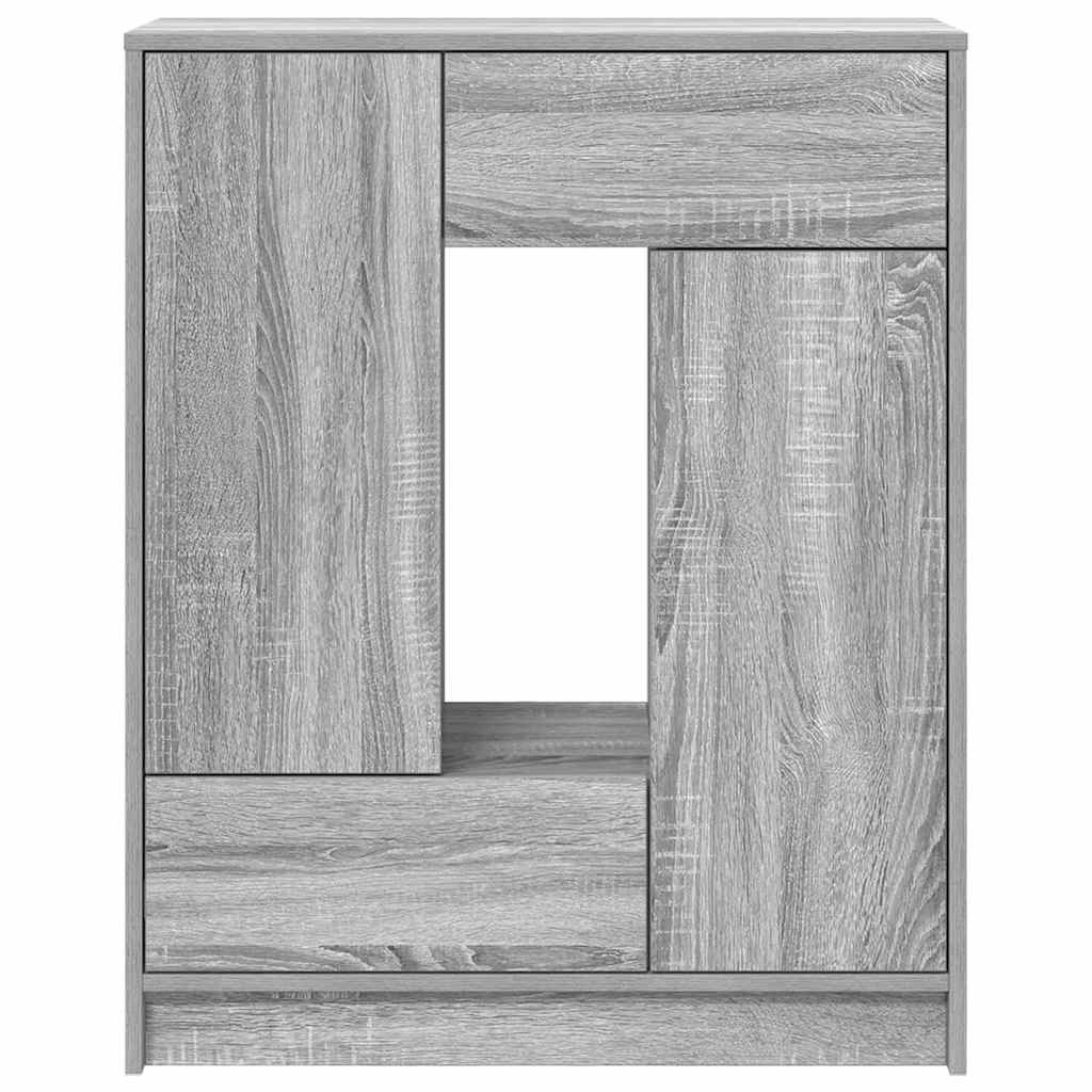 Sideboard with Drawers and Doors Grey Sonoma 73x31x90 cm