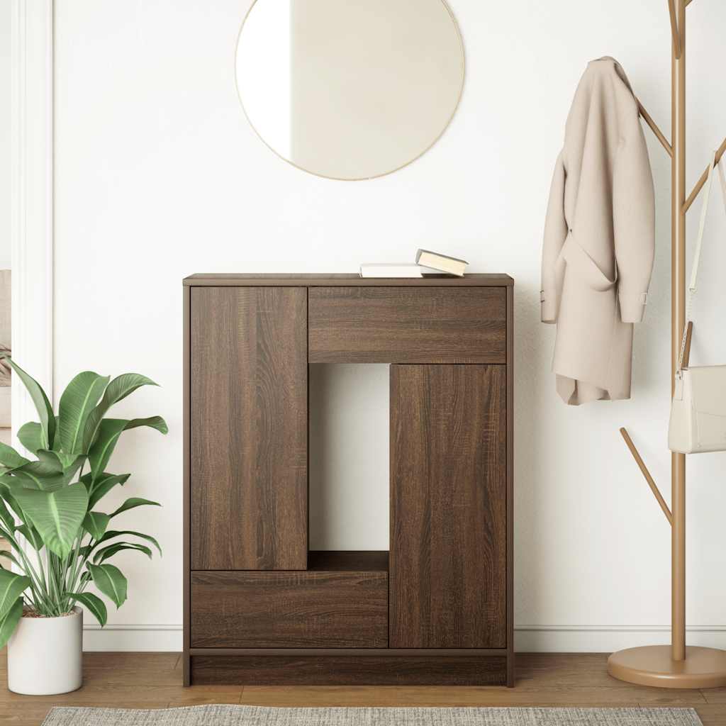 Sideboard with Drawers and Doors Brown Oak 73x31x90 cm