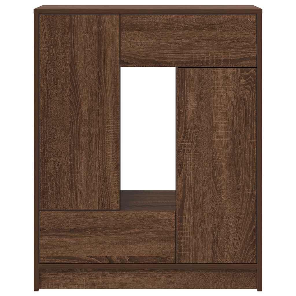 Sideboard with Drawers and Doors Brown Oak 73x31x90 cm