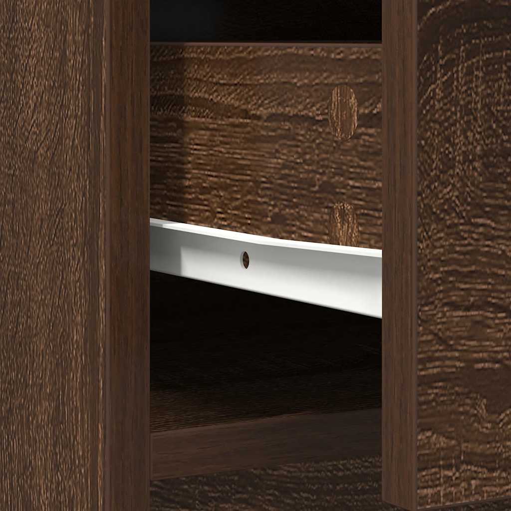 Sideboard with Drawers and Doors Brown Oak 73x31x90 cm