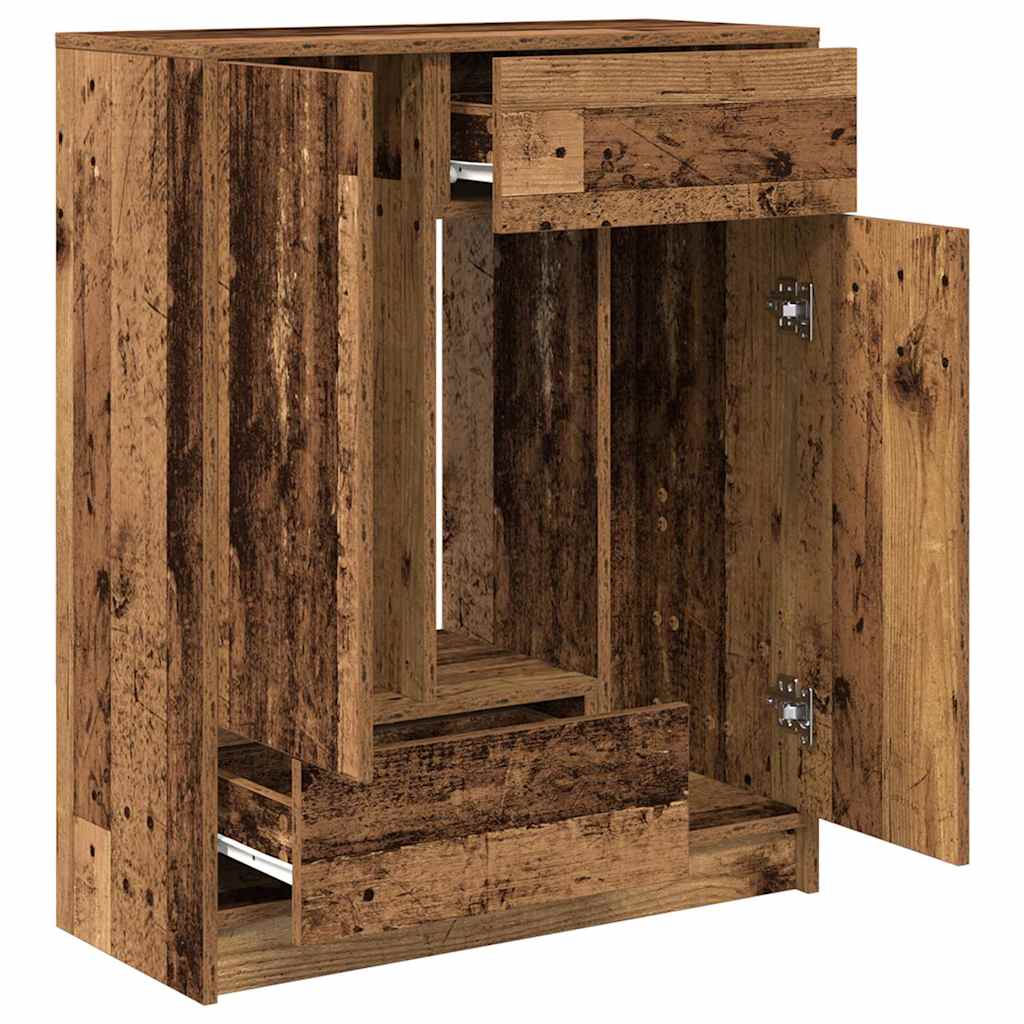 Sideboard with Drawers and Doors Old Wood 73x31x90 cm