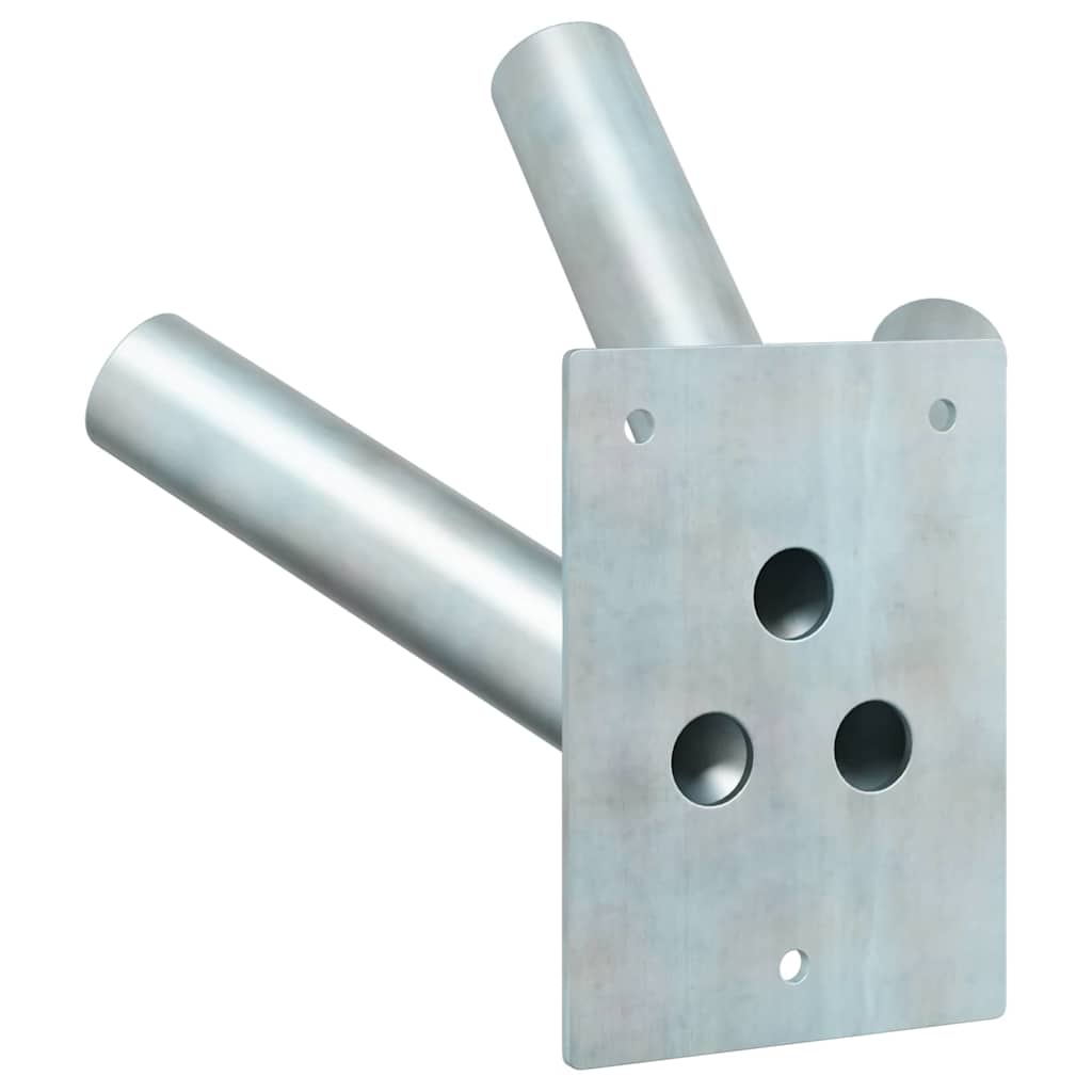 Flag Pole Holder Silver 10.5 x 7.5 cm Steel