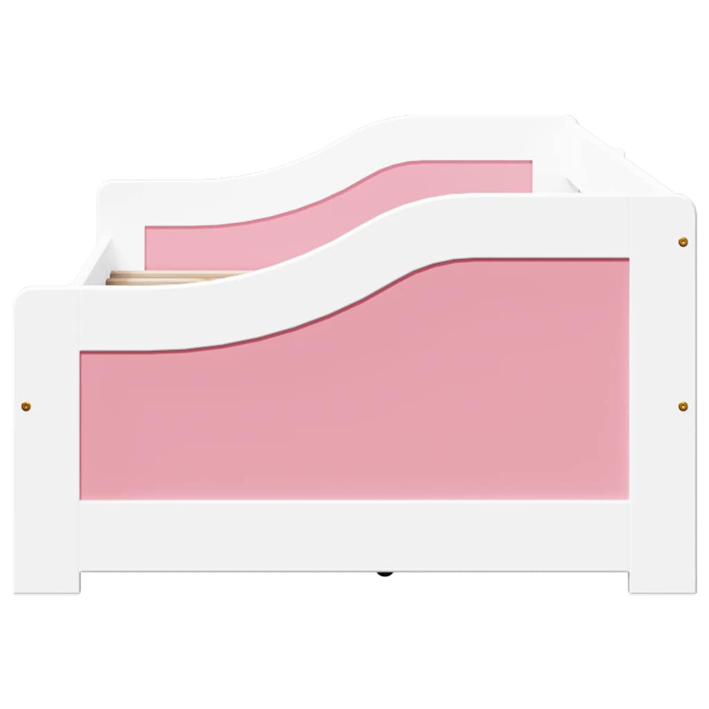 Day Bed with 2 Drawers without Mattress IRUN White&Pink 90x200 cm