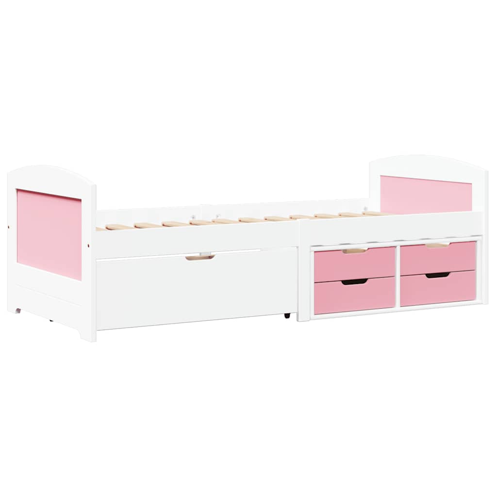 Day Bed with 5 Drawers without Mattress IRUN White&Pink 90x200 cm