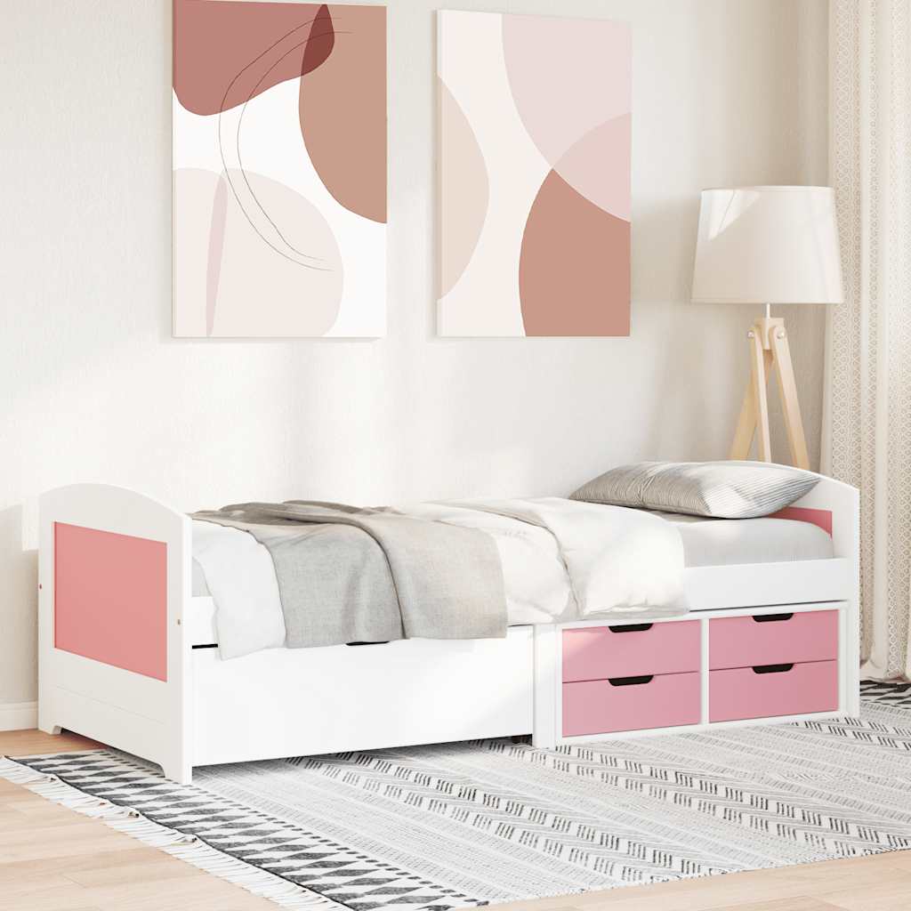Day Bed with 5 Drawers without Mattress IRUN White&Pink 90x200 cm