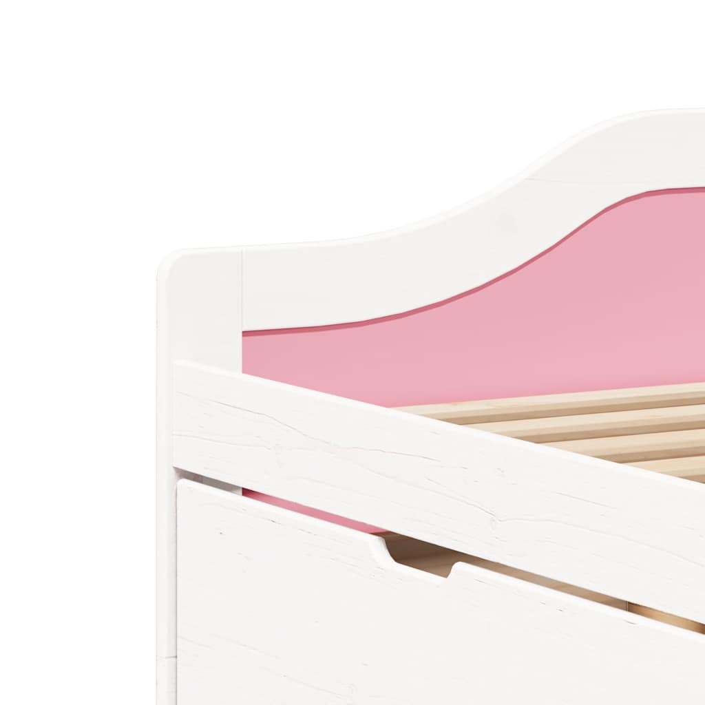 Day Bed with 3 Drawers without Mattress IRUN White&Pink 90x200 cm