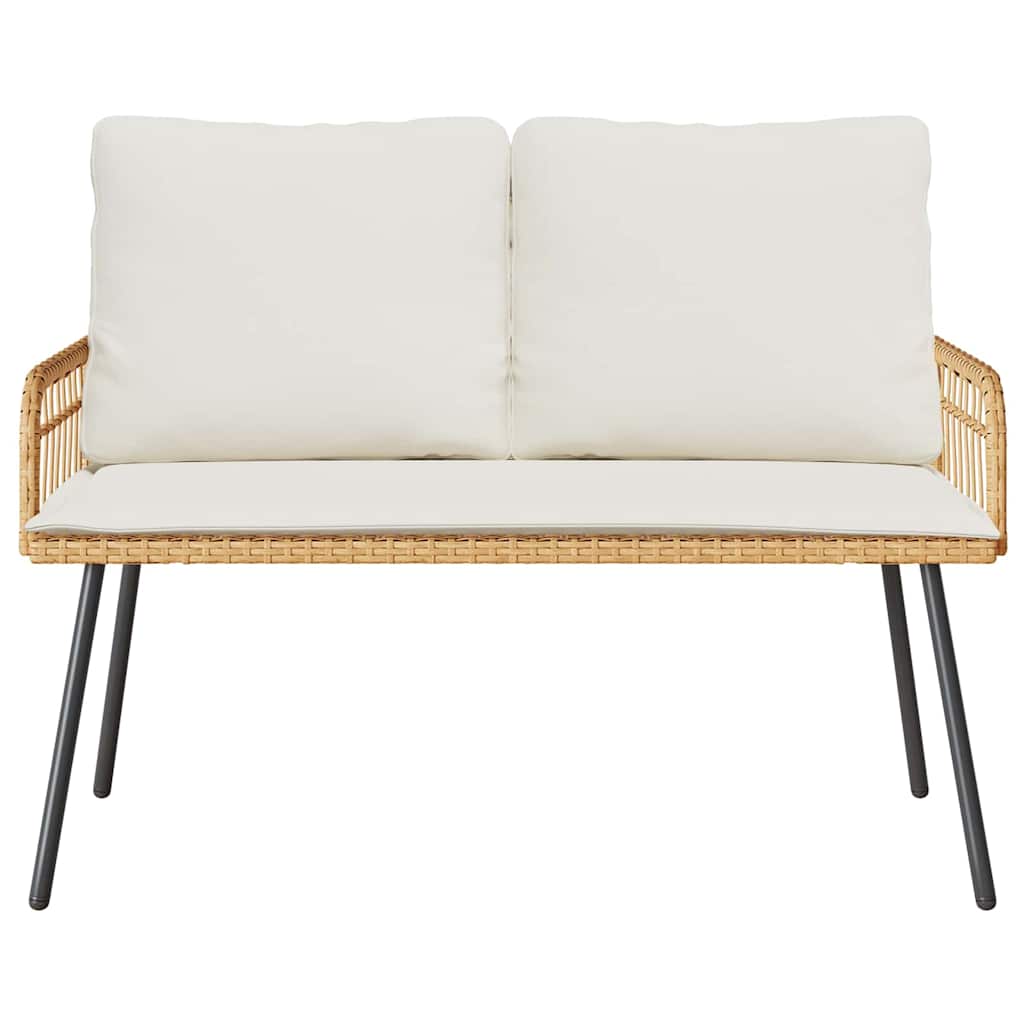 Garden Bench with Cushion Brown 114 x 64 x 78cm Metal