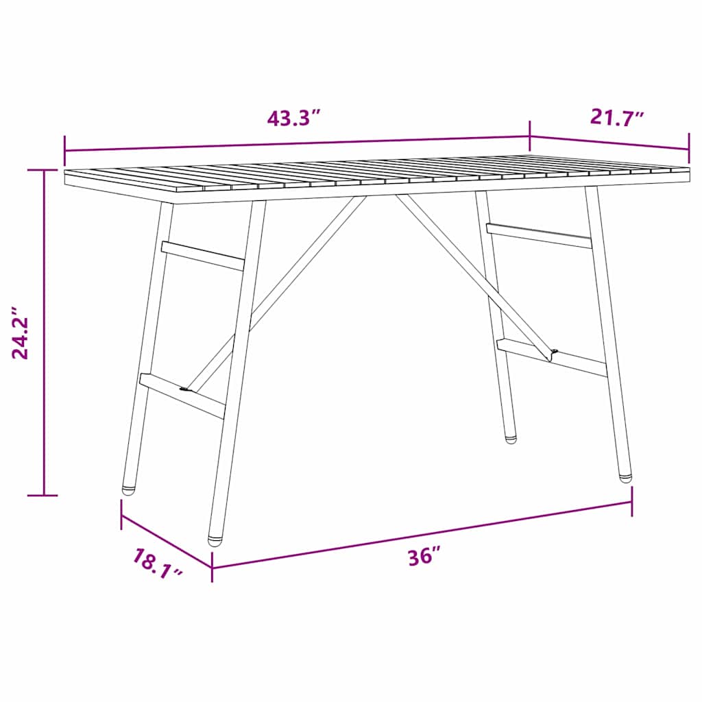 Dining Table Brown 110 x 55 x 62 cm Solid Acacia wood