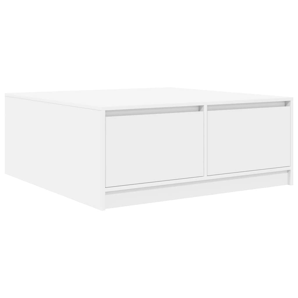 Coffee Table with Drawers White 100x100x40 cm