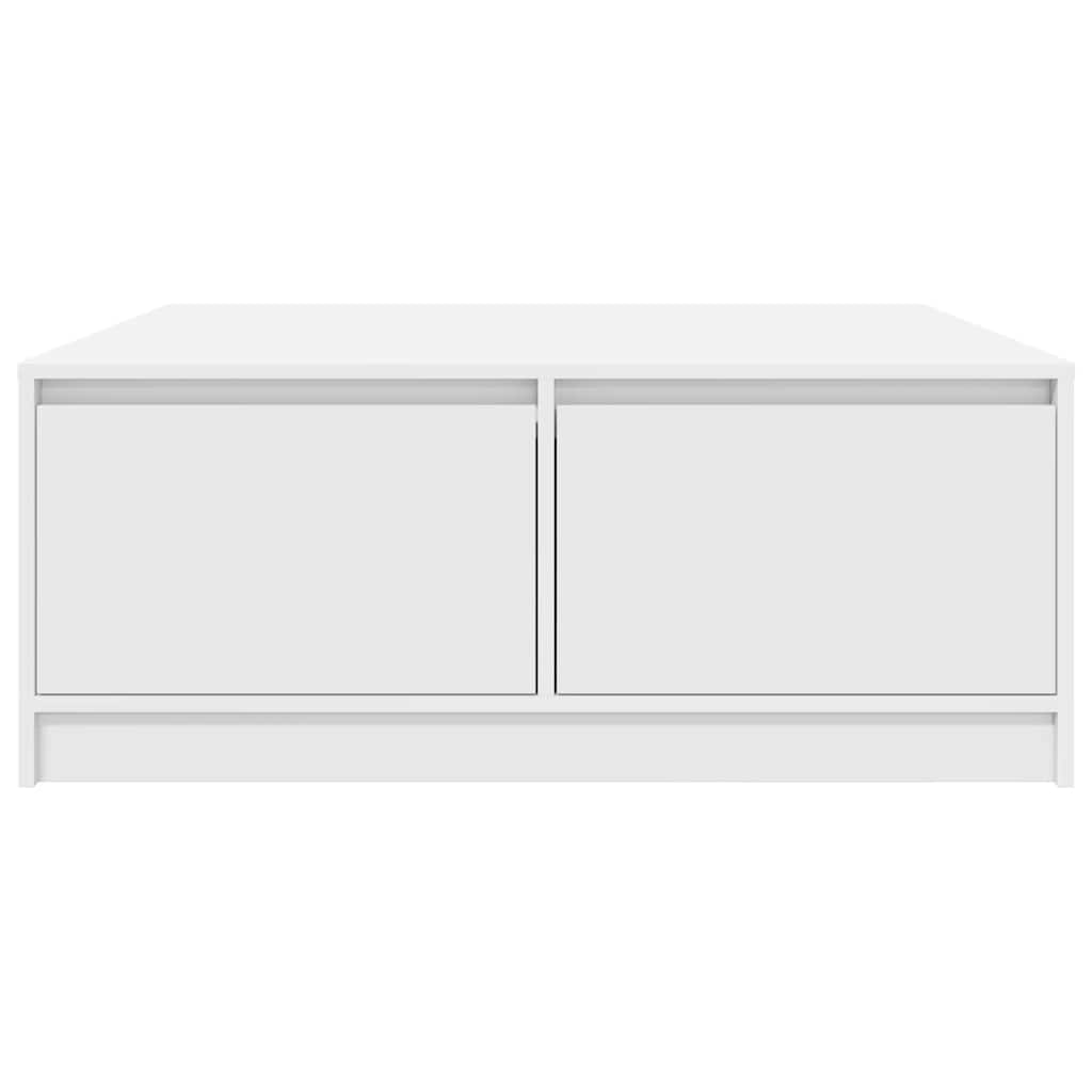 Coffee Table with Drawers White 100x100x40 cm