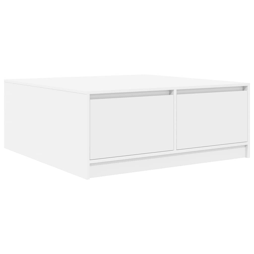 Coffee Table with Drawers White 100x100x40 cm