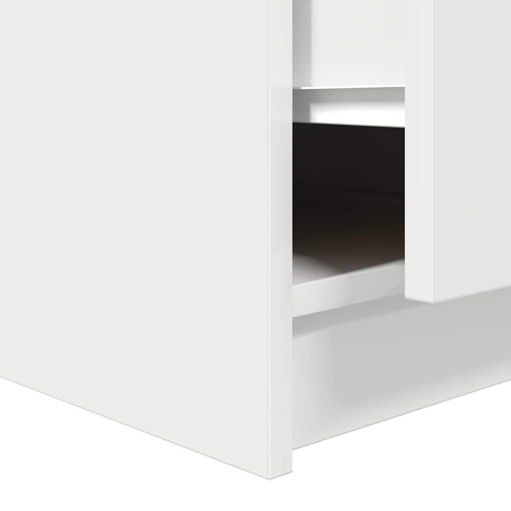 Coffee Table with Drawers White 100x100x40 cm