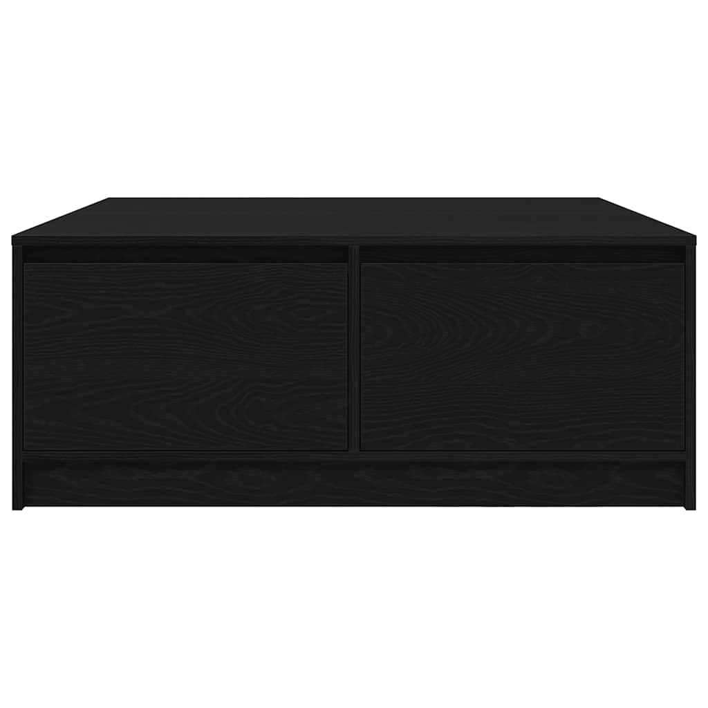 Coffee Table with Drawers Black Oak 100x100x40 cm