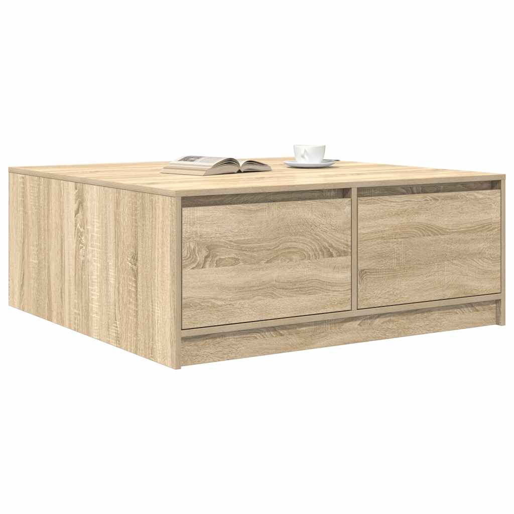 Coffee Table with Drawers Sonoma Oak 100x100x40 cm