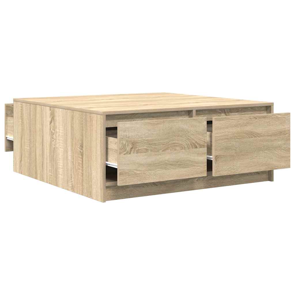 Coffee Table with Drawers Sonoma Oak 100x100x40 cm