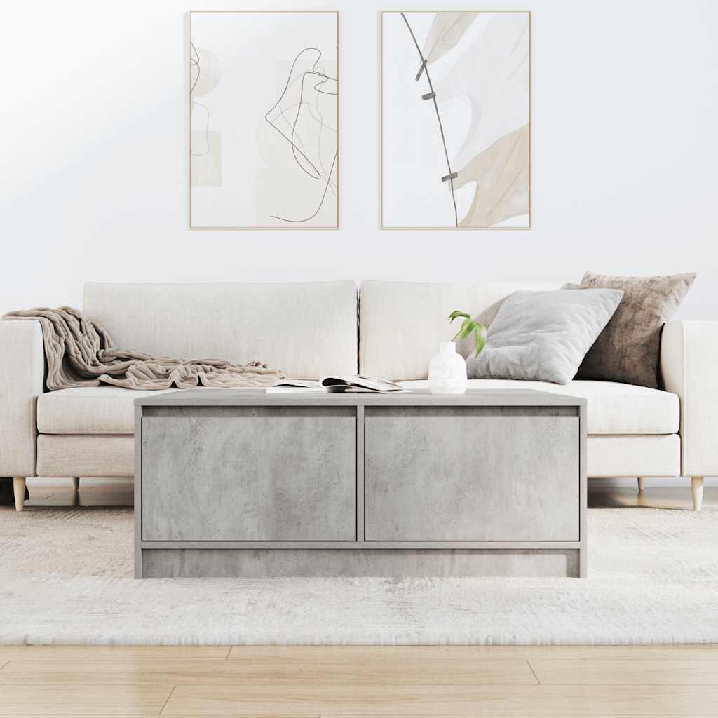 Coffee Table with Drawers Concrete Grey 100x100x40 cm