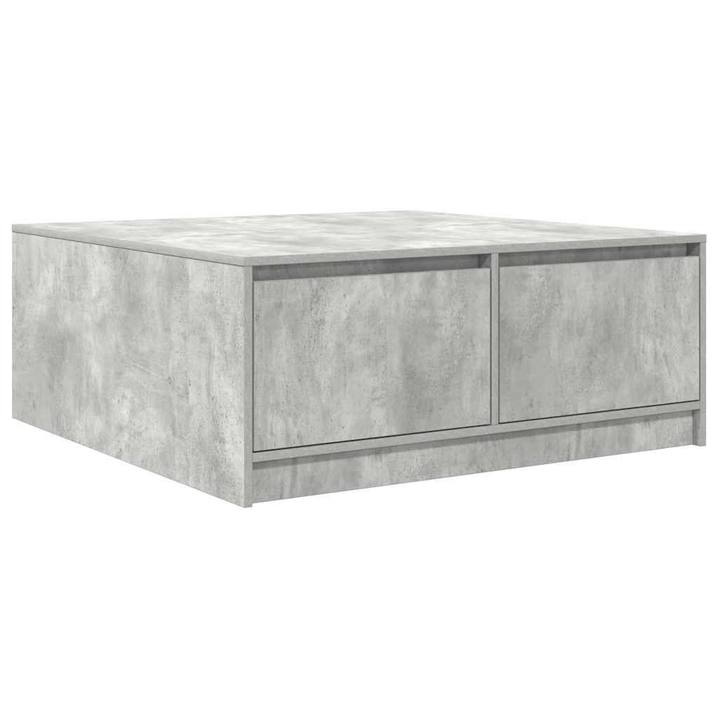 Coffee Table with Drawers Concrete Grey 100x100x40 cm