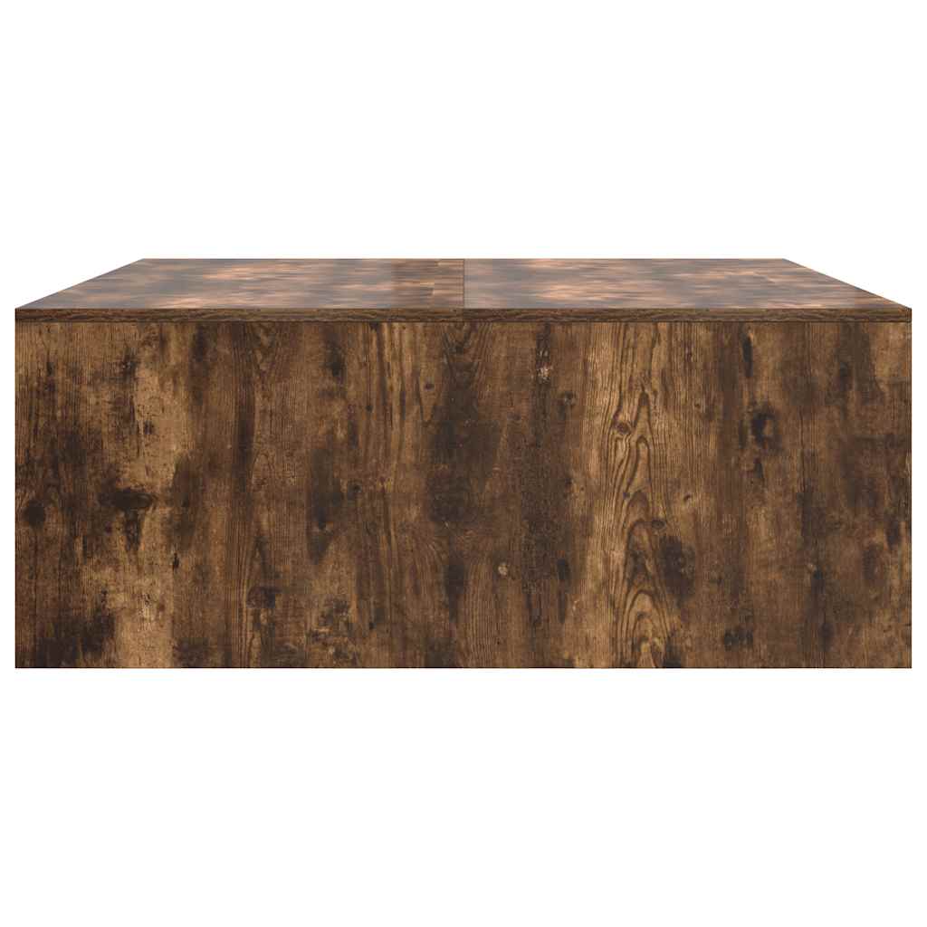 Coffee Table with Drawers Smoked Oak 100x100x40 cm