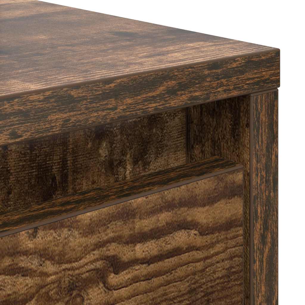 Coffee Table with Drawers Smoked Oak 100x100x40 cm
