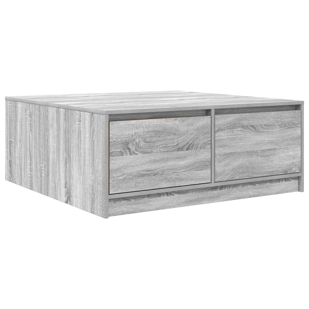 Coffee Table with Drawers Grey Sonoma 100x100x40 cm