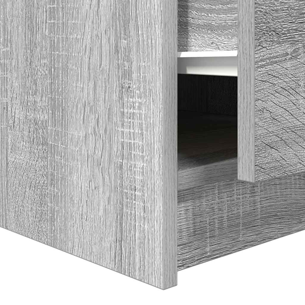 Coffee Table with Drawers Grey Sonoma 100x100x40 cm