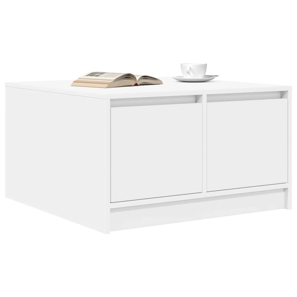 Coffee Table with Drawers White 70.5x70x40 cm