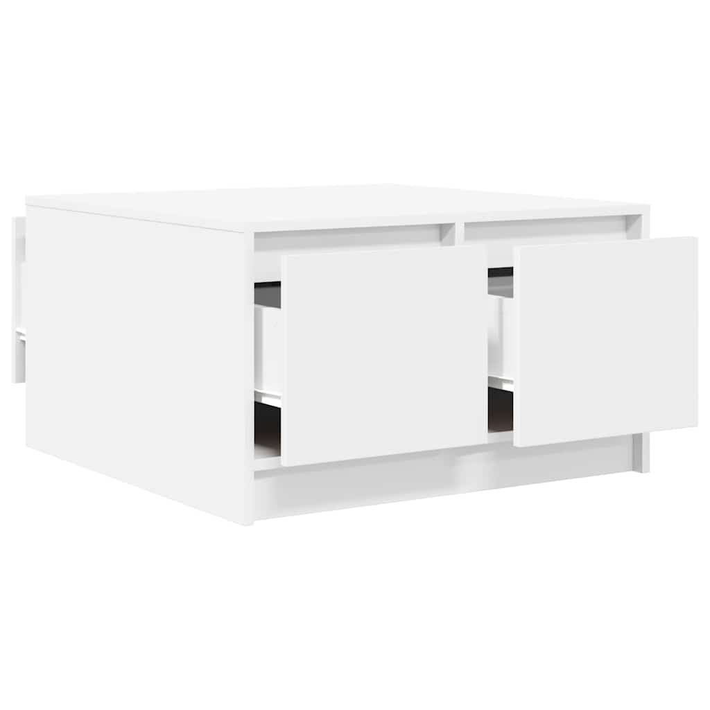 Coffee Table with Drawers White 70.5x70x40 cm