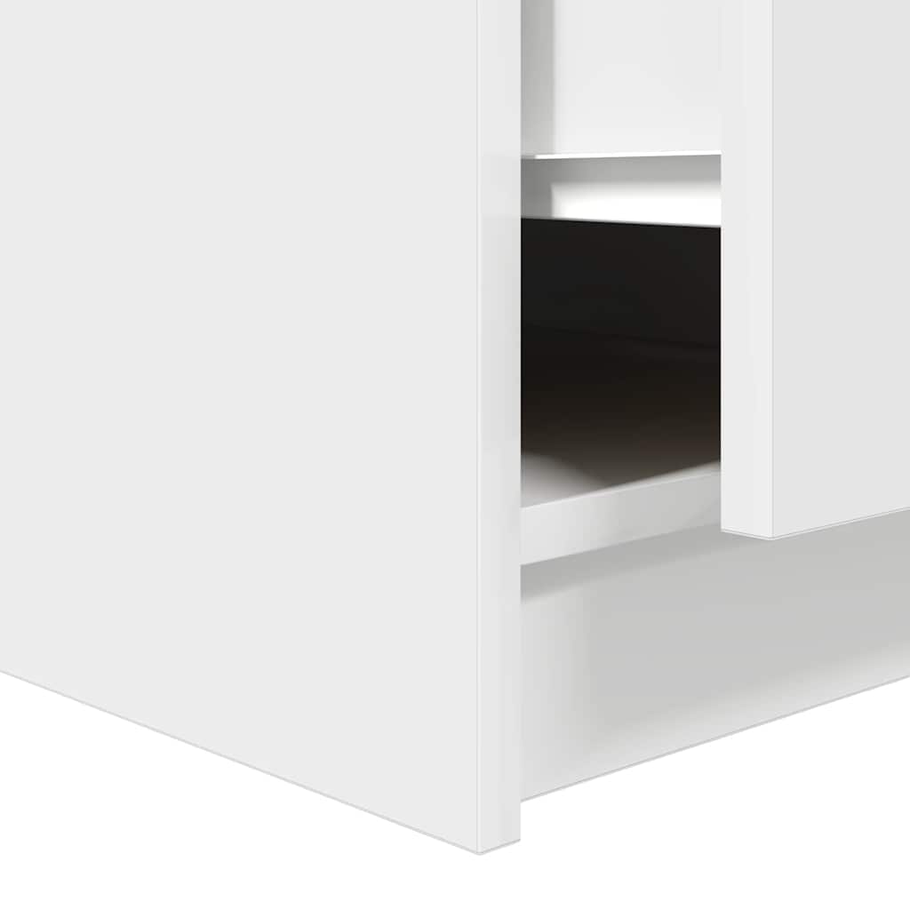 Coffee Table with Drawers White 70.5x70x40 cm