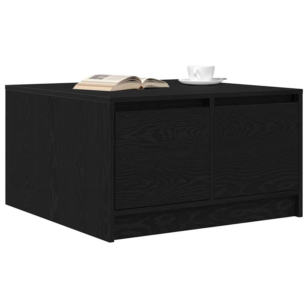 Coffee Table with Drawers Black Oak 70.5x70x40 cm