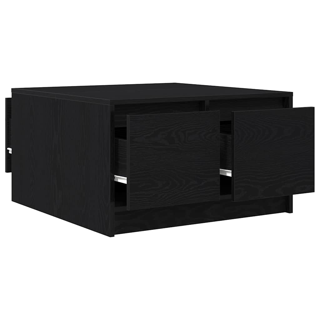 Coffee Table with Drawers Black Oak 70.5x70x40 cm