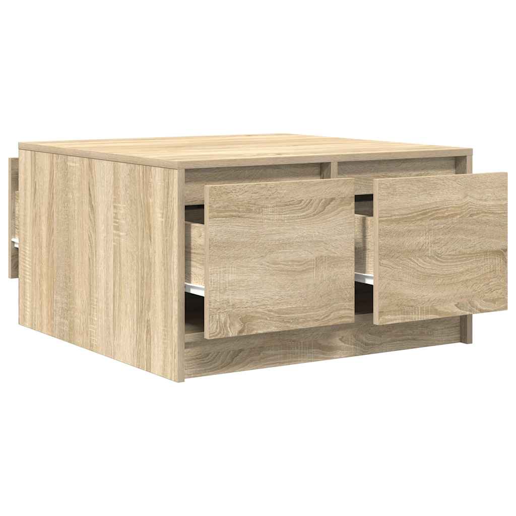 Coffee Table with Drawers Sonoma Oak 70.5x70x40 cm