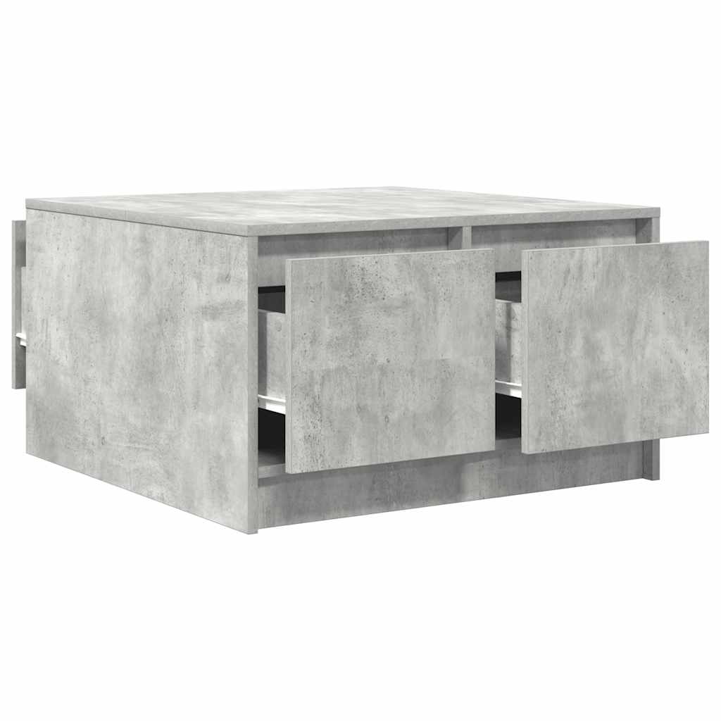 Coffee Table with Drawers Concrete Grey 70.5x70x40 cm