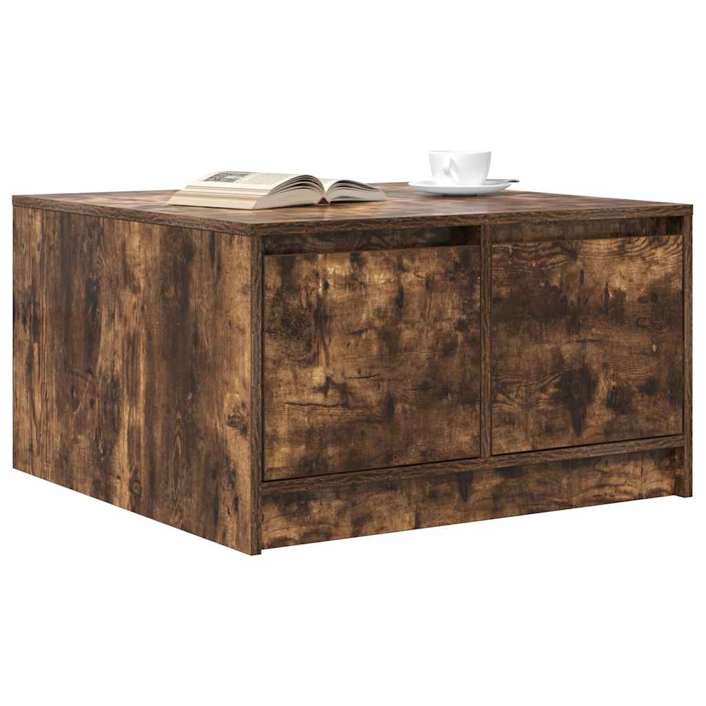 Coffee Table with Drawers Smoked Oak 70.5x70x40 cm