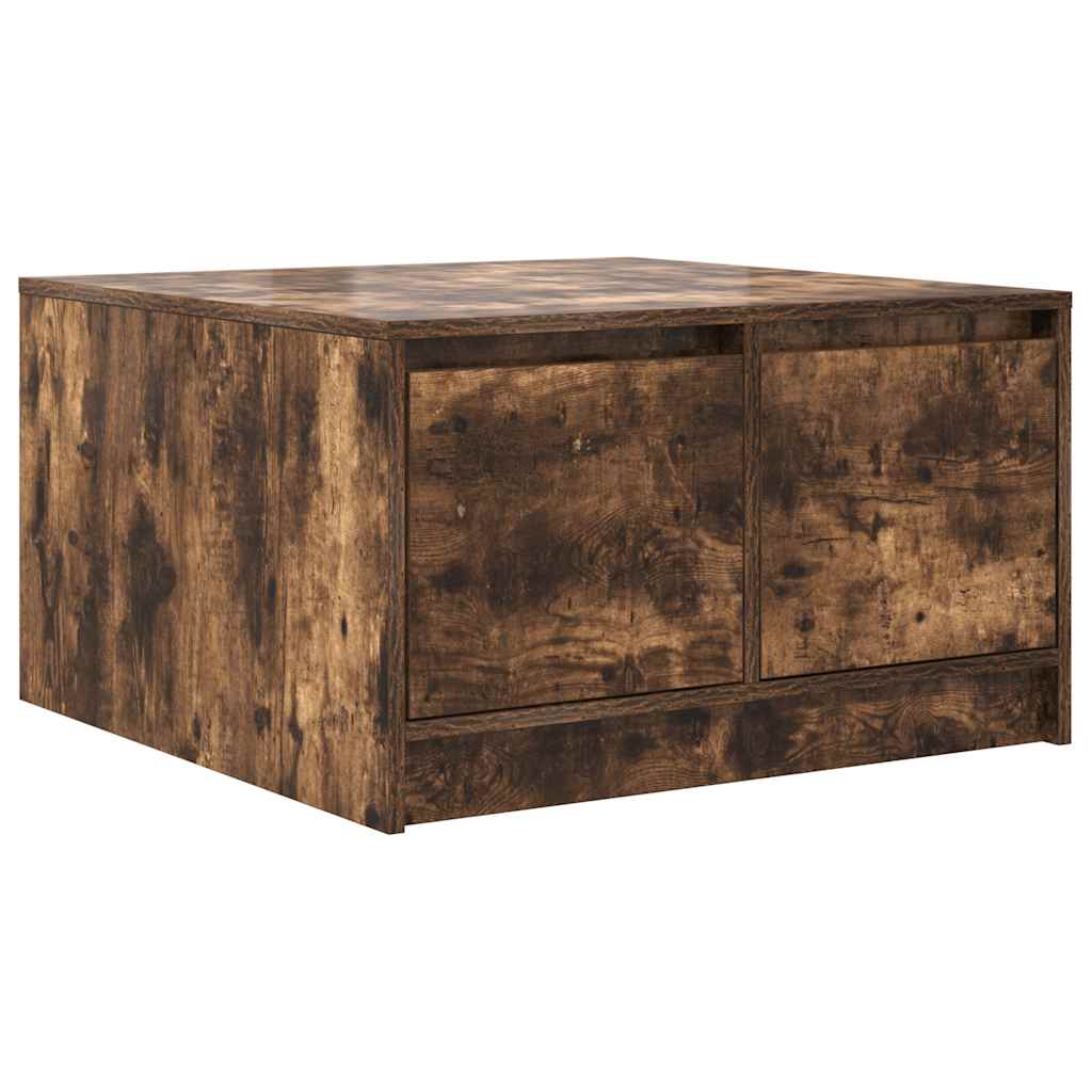 Coffee Table with Drawers Smoked Oak 70.5x70x40 cm