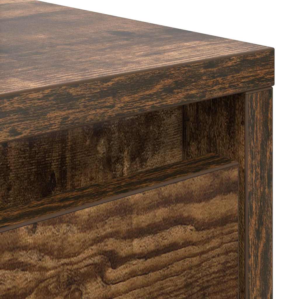 Coffee Table with Drawers Smoked Oak 70.5x70x40 cm