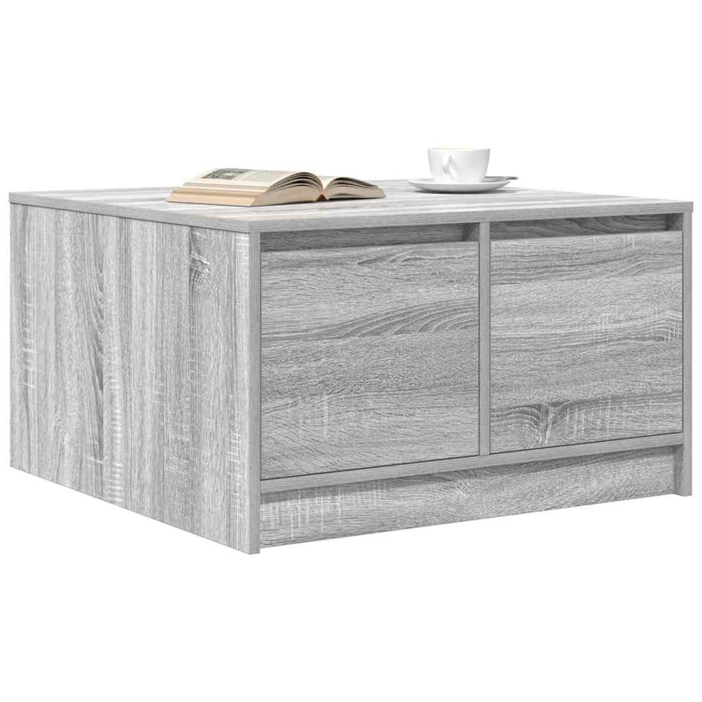 Coffee Table with Drawers Grey Sonoma 70.5x70x40 cm