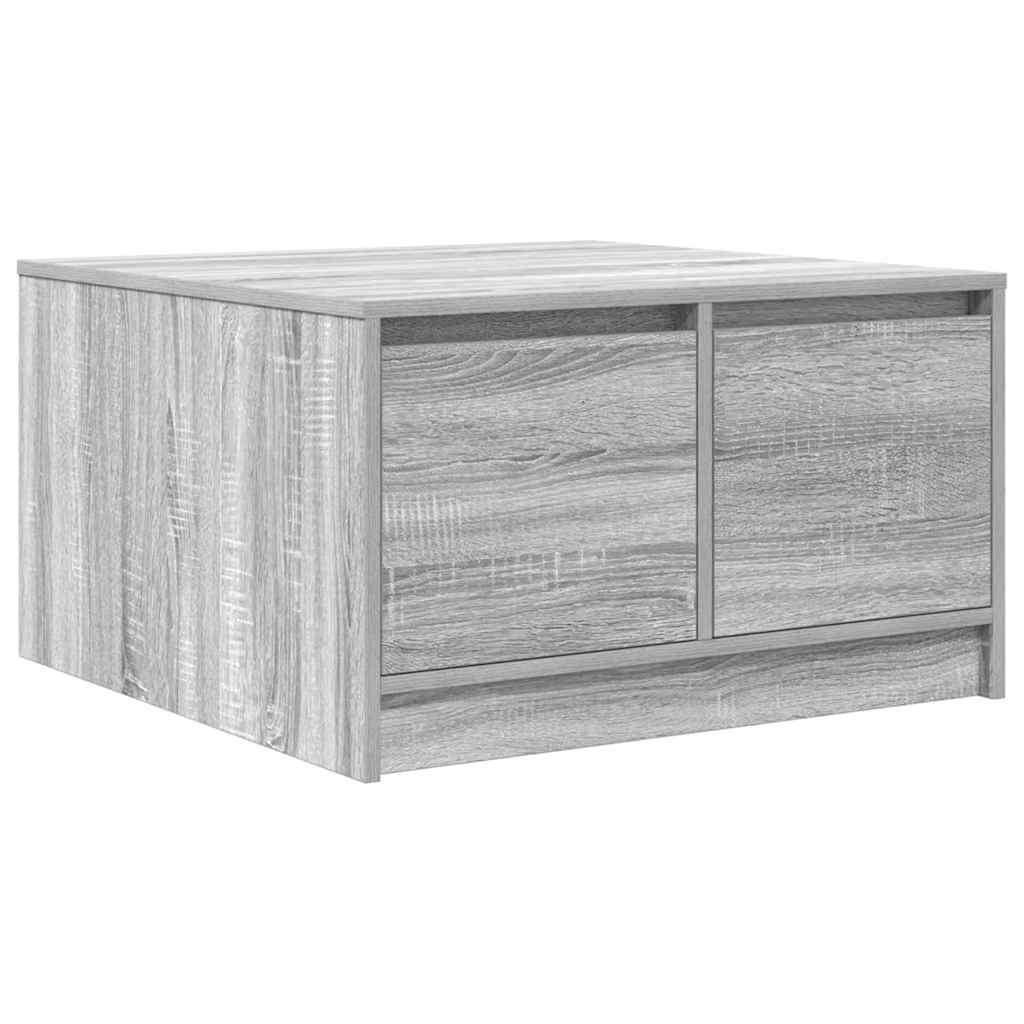 Coffee Table with Drawers Grey Sonoma 70.5x70x40 cm