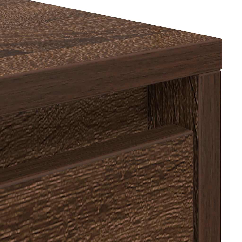 Coffee Table with Drawers Brown Oak 70.5x70x40 cm