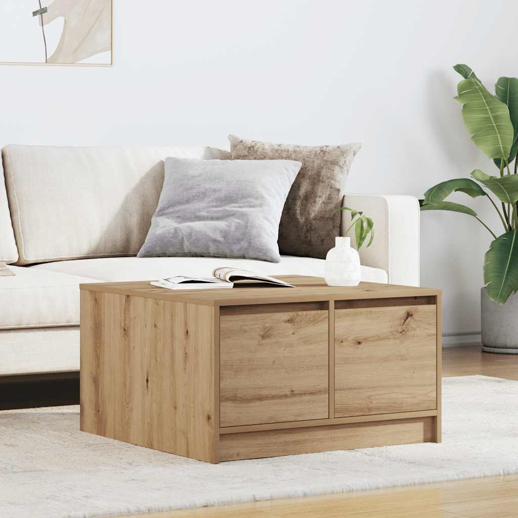 Coffee Table with Drawers Artisan Oak 70.5x70x40 cm