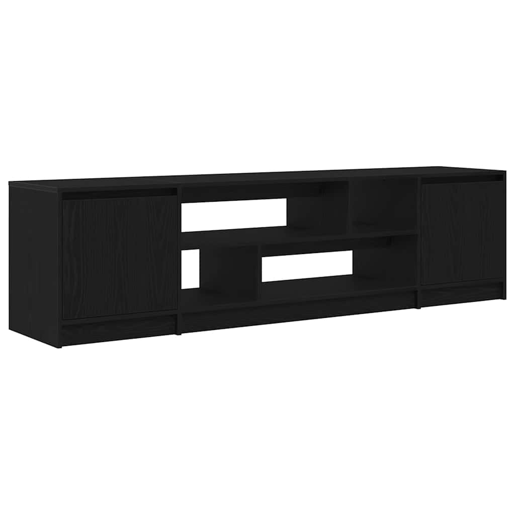 TV Cabinet Black Oak 188.5x41x50 cm Engineered Wood