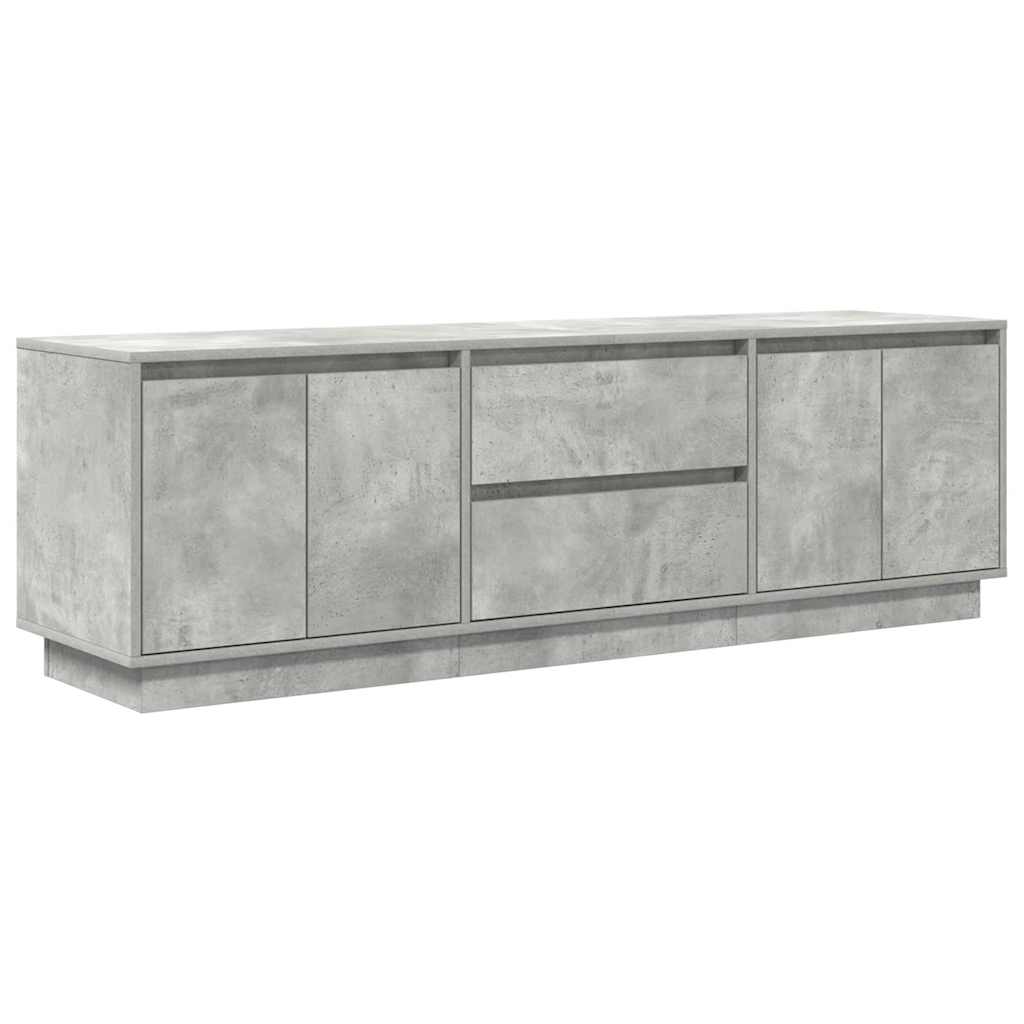 TV Cabinet with LED Lights Concrete Grey 160.5x41x50 cm
