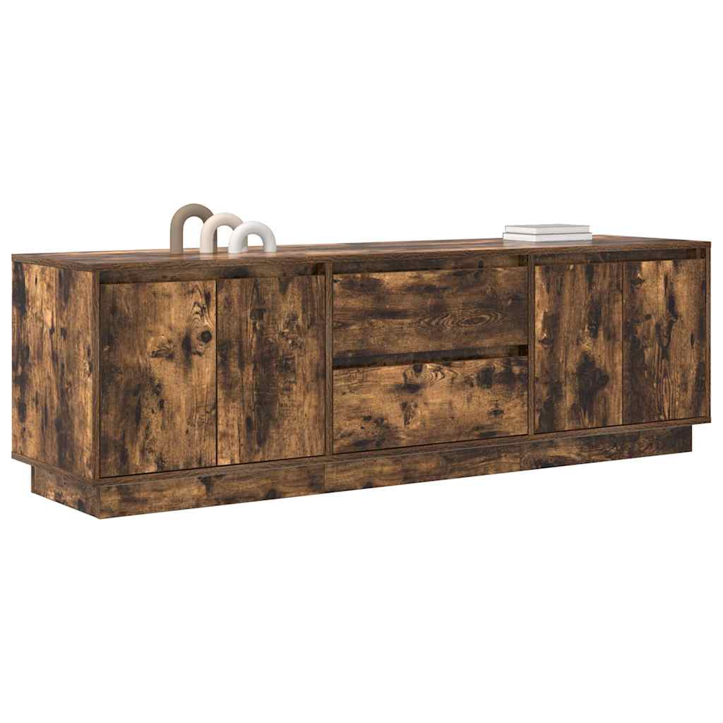 TV Cabinet with LED Lights Smoked Oak 160.5x41x50 cm