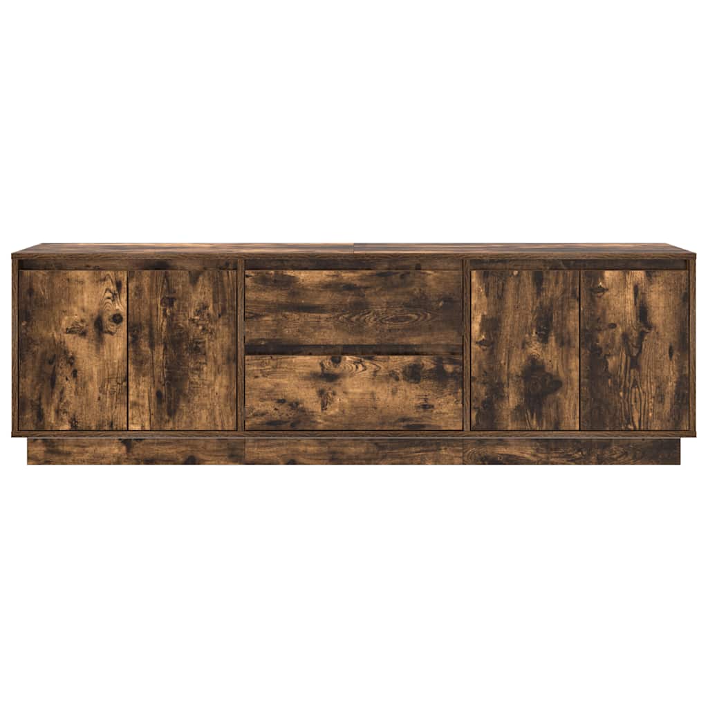 TV Cabinet with LED Lights Smoked Oak 160.5x41x50 cm