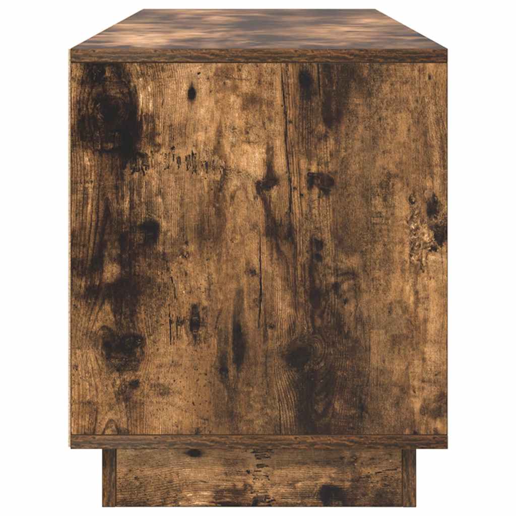 TV Cabinet with LED Lights Smoked Oak 160.5x41x50 cm