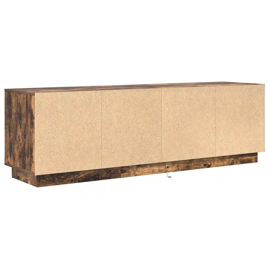 TV Cabinet with LED Lights Smoked Oak 160.5x41x50 cm