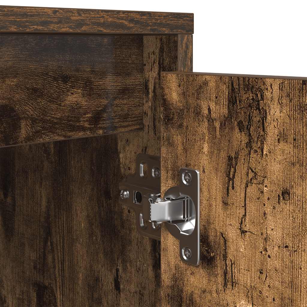 TV Cabinet with LED Lights Smoked Oak 160.5x41x50 cm