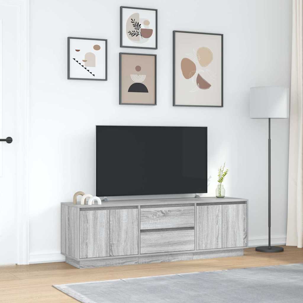 TV Cabinet with LED Lights Grey Sonoma 160.5x41x50 cm